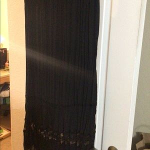 Nina K brand, size L, black long pleated skirt, with lace inset at bottom